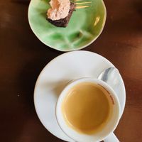 Coffee with vegan brownie   at Stoof in Sneek