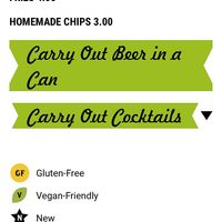 Vegan friendly label  at OTB Bicycle Cafe in Mccandless