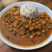 beans of the day and rice  at Bela in Northampton