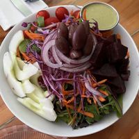 salad with sunflower and parsley dressing  at Bela in Northampton