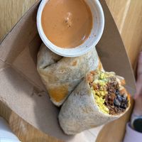 Huevo burrito with “chorizo"  at Jajaja Mexicana - Hudson Yards in New York City