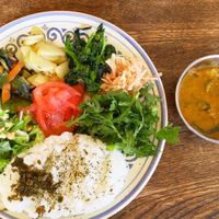 plate lunch with curry at Nanai Cafe in Nishinomiya