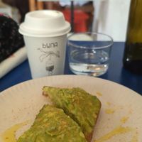 Avo toast & oat latte at Buna in Lisbon