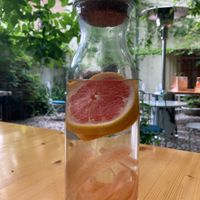 Fruit infused water - on the house at Arome in Bucharest