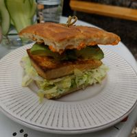 Tofu burger at Arome in Bucharest