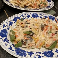 Fried noodles and Chow fun  at Matstovan Seven in Torshavn