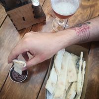 dry and definitely not tasty pizza sticks (2nd try) at Piváreň Predná Hora in Humenne