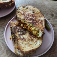 Chickpea toastie at Albatross Café in Bristol