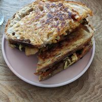 Kimcheese toastie at Albatross Café in Bristol