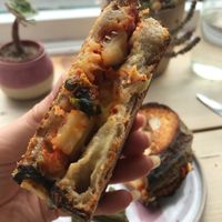 Vegan cheese and kimchi toastie  at Albatross Café in Bristol