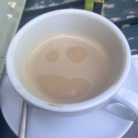 Smiling oatmilk cappuccino ❤️  at Plan Cafe in Berlin