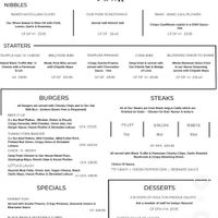 Most recent dinner menu (Feb 2025) at The Tuning Fork  in Rugby