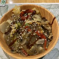 Veggies with sweet potato noddles  at OK Wok in Santiago De Compostela