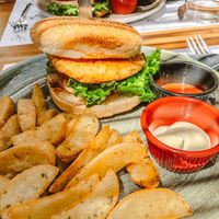 Vegan burger  at The Yard in Parga