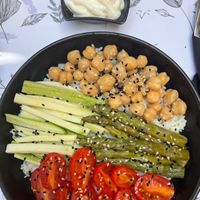 Bowl without a sauce but vegan mayonnaise (2022)  at The Yard in Parga