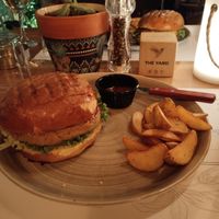 Vegan burger at The Yard in Parga