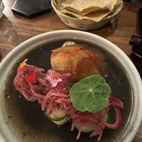 Black Aguachili starter  at La Bartola in Toronto