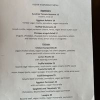 Vegan Wednesdays Menu   at Divino Cucina Italiana in Hastings On Hudson
