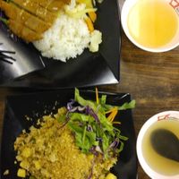 lemon chicken with rice and pineapple rice at Pine Tree Cafe 长春树 - Fortune Centre in Central Singapore