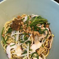 Noodles with fake prawn   at Pine Tree Cafe 长春树 - Fortune Centre in Central Singapore