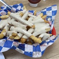 VeganCheese fries  at Ye Ole Fashioned Ice Cream & Sandwich Cafe in Summerville