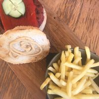 The vegetarian burger that is (to me) vegan as well except for the bread. Can probably be made vegan when asked (very friendly staff) at Bepa in Split