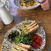 vegan club sandwich and the vegan pumpkin macaroni   at Bepa in Split