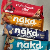 A mixture of Deliciously Ella and Nakd snacks  at Rochester Castle Kiosk in Rochester