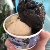 hazelnut & bitter chocolate  at Gelateria Zotos in Santorini