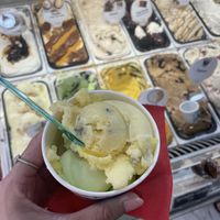 Pineapple and lemon & lime sorbet  at Gelateria Zotos in Santorini