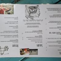Upside menus! at The Rusty Oven - Pizzeria in Dunfanaghy