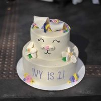 Custom birthday cake. Vanilla cake with cannoli filling at Papa Ganache in Matawan