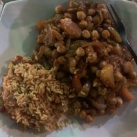 The chickpea dish is delicious, it is vegan but not stated on the menu! The owner is English and can tell you everything you can eat on the menu!  at The Olive Tree in Zakinthos