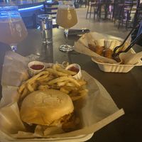 Double burger and Buffalo cauliflower! at Dos Feos in Burlington
