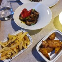 Triple baked potatoes with truffles, marinated vegetables and oven baked potatoes  at Giaxa in Hvar