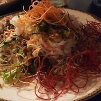 Dry pho with red curry sauce and vegan duck, beautiful! at Caphe HOA 2 in Berlin