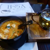 Soup and jasmine tea at Caphe HOA 2 in Berlin