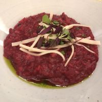 Risotto de remolacha, ceps y trufa  at Aromatic Restaurant in Altafulla