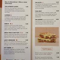 Menu Nov 2022 at Toastable in Utrecht