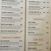 Menu Nov 2022 at Toastable in Utrecht