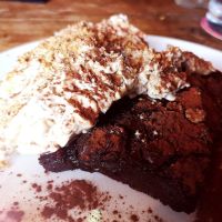 Half n Half (banana pudding and brownie) at Stoked Vegan BBQ in Westcliff-on-sea