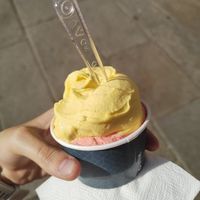 Xeado de fresa e mango con maracuyá at Heladeria Sotto Zero Santiago in Santiago De Compostela
