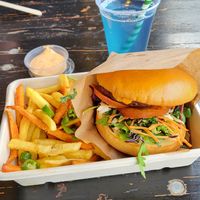 Falafel Burger Menu at The Organic Boho - Nordre Frihavnsgade in Copenhagen