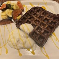 Chocolate waffle  at Kyffin Cafe Deli in Bangor