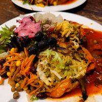 Stuffed Peppers with Salad at Kyffin Cafe Deli in Bangor