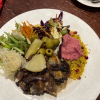 Polenta with mushrooms and chestnuts  at Kyffin Cafe Deli in Bangor