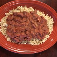 Rice and beans at Evie's in Roanoke