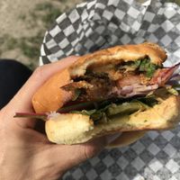 Aloha Burger post-bite at The Hwy Cafe in Pemberton