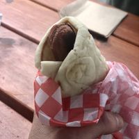 Kids hot dog at The Hwy Cafe in Pemberton