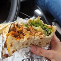 Buffalo/BBQ/Greek wrap at The Hwy Cafe in Pemberton